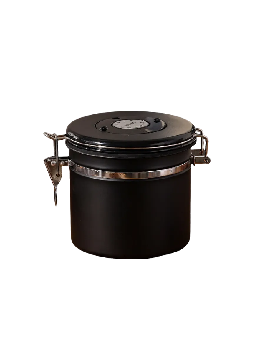 Контейнер для кофе и сыпучих продуктов, чёрный, 1200 мл | Альватто